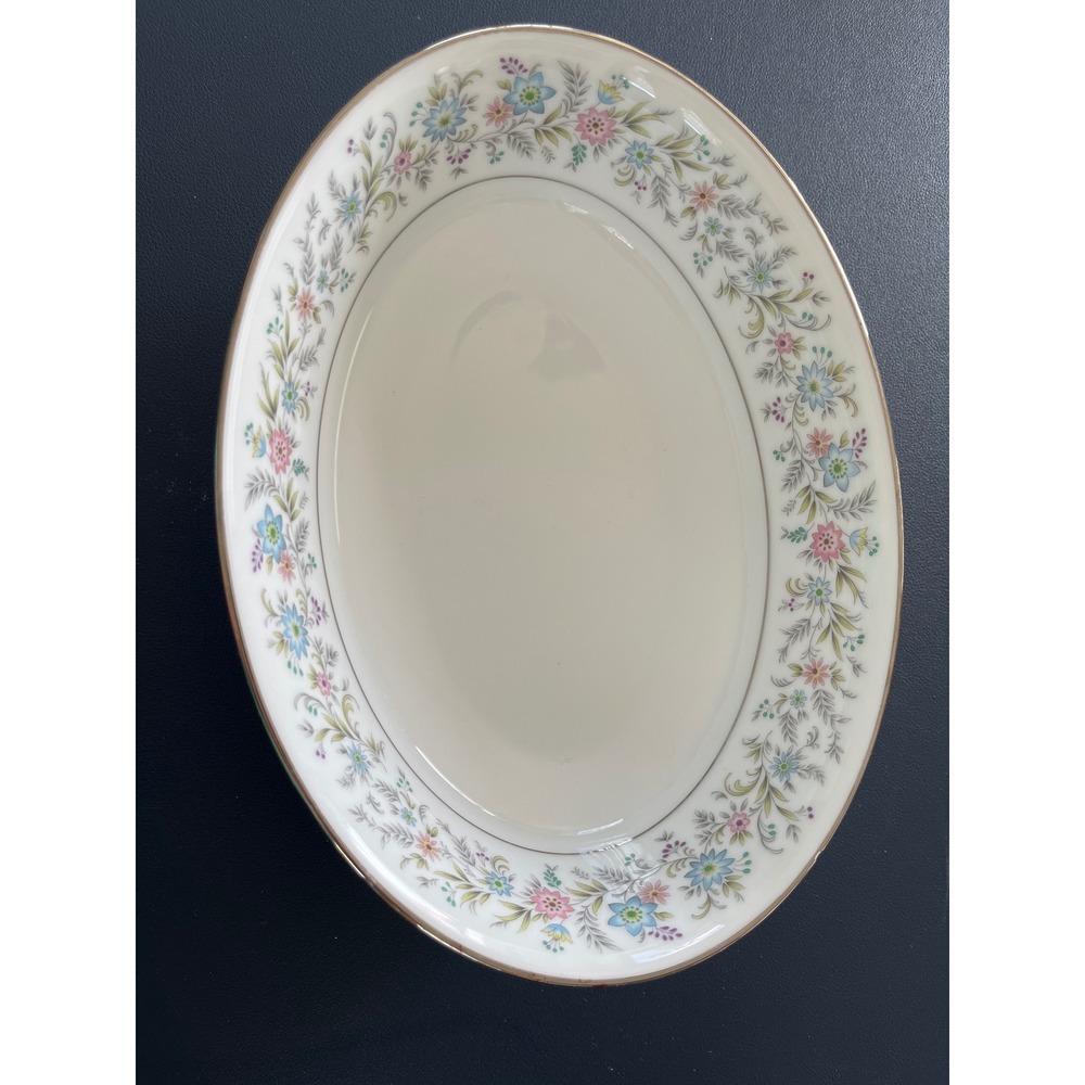Vintage Royal Albert China Plates Set‎ Floral Pink Blue Gold Trim Saucer Dish
